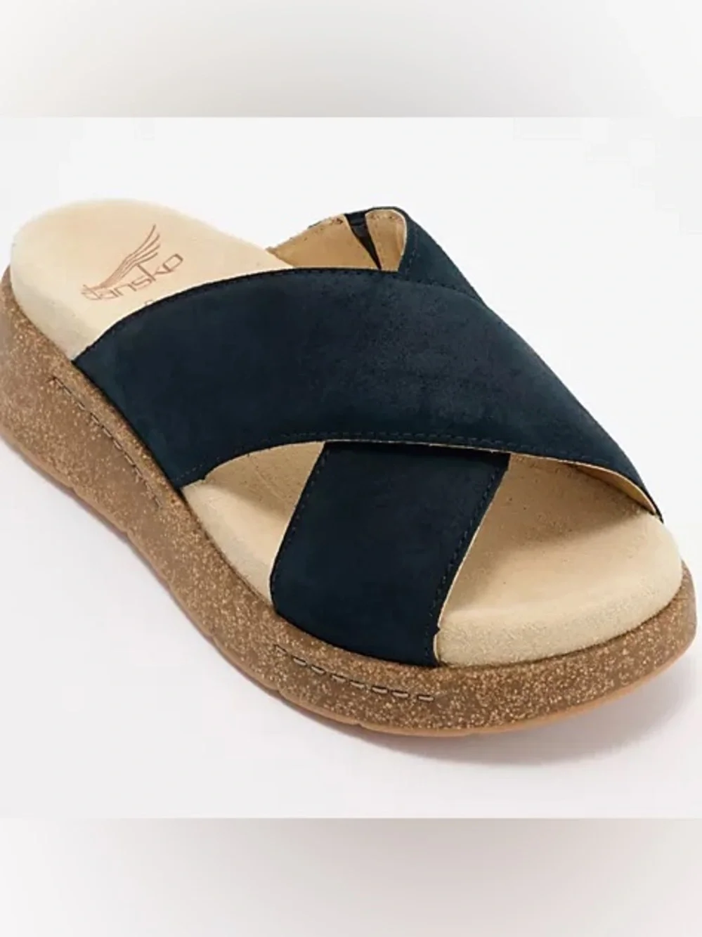 Dansko Bridget Black Burnished Suede Platform Slide Sandals EU 40 US 9.5-10 NWOB